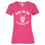 Junggesellenshirts.de Damenshirt XS / Fuchsia JGA Shirt Team "Ride Or Die"
