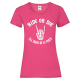 Junggesellenshirts.de Damenshirt XS / Fuchsia JGA Shirt Team "Ride Or Die"