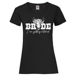Junggesellenshirts.de Damenshirt XS / Schwarz JGA Shirt Braut "Bride Hitched"