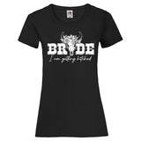 Junggesellenshirts.de Damenshirt XS / Schwarz JGA Shirt Braut "Bride Hitched"