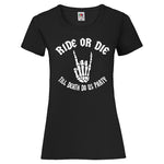 Junggesellenshirts.de Damenshirt XS / Schwarz JGA Shirt Team "Ride Or Die"