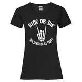 Junggesellenshirts.de Damenshirt XS / Schwarz JGA Shirt Team "Ride Or Die"