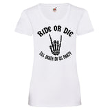 Junggesellenshirts.de Damenshirt XS / Weiß JGA Shirt Team "Ride Or Die"