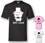 Junggesellenshirts.de Herrenshirt JGA Shirt Bräutigam "Armes Schw*in"