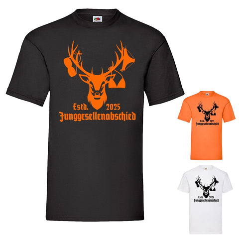 Junggesellenshirts.de Herrenshirt JGA Shirt "Jäger Abschied"