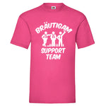 Junggesellenshirts.de Herrenshirt S / Fuchsia JGA Shirt "Bräutigam Support Team"
