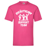 Junggesellenshirts.de Herrenshirt S / Fuchsia JGA Shirt "Bräutigam Support Team"