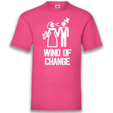 Junggesellenshirts.de Herrenshirt S / Fuchsia JGA Shirt "Wind Of Change"