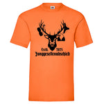 Junggesellenshirts.de Herrenshirt S / Orange JGA Shirt "Jäger Abschied"