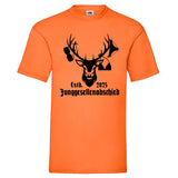 Junggesellenshirts.de Herrenshirt S / Orange JGA Shirt "Jäger Abschied"