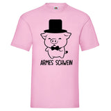 Junggesellenshirts.de Herrenshirt S / Rosa JGA Shirt Bräutigam "Armes Schw*in"