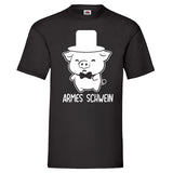 Junggesellenshirts.de Herrenshirt S / Schwarz JGA Shirt Bräutigam "Armes Schw*in"