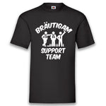 Junggesellenshirts.de Herrenshirt S / Schwarz JGA Shirt "Bräutigam Support Team"
