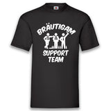 Junggesellenshirts.de Herrenshirt S / Schwarz JGA Shirt "Bräutigam Support Team"