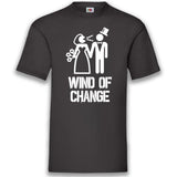 Junggesellenshirts.de Herrenshirt S / Schwarz JGA Shirt "Wind Of Change"