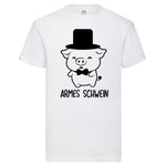 Junggesellenshirts.de Herrenshirt S / Weiß JGA Shirt Bräutigam "Armes Schw*in"