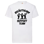 Junggesellenshirts.de Herrenshirt S / Weiß JGA Shirt "Bräutigam Support Team"