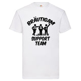Junggesellenshirts.de Herrenshirt S / Weiß JGA Shirt "Bräutigam Support Team"