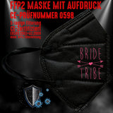 FFP2 Maske "Bride Tribe II" 3 Farben - Junggesellenshirts.de