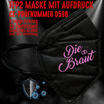 FFP2 Maske "Die Braut" 3 Farben - Junggesellenshirts.de