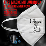 FFP2 Maske "I Asked" 3 Farben - Junggesellenshirts.de