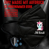 FFP2 Maske "Ich heirate Unicorn" 3 Farben - Junggesellenshirts.de