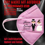 FFP2 Maske "Namen und Datum" 4 Farben - Junggesellenshirts.de