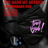 FFP2 Maske "Team Bride" 3 Farben - Junggesellenshirts.de