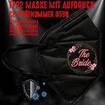 FFP2 Maske "The Bride" 3 Farben - Junggesellenshirts.de
