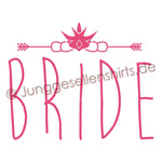 JGA Shirt Braut "Bride" - Junggesellenshirts.de