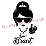 JGA Shirt Braut "Die Braut Rock 'n' Roll" - Junggesellenshirts.de