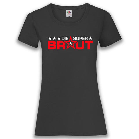 JGA Shirt Braut "Die Superbraut" - Junggesellenshirts.de