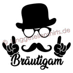 JGA Shirt Bräutigam "Hipster" - Junggesellenshirts.de