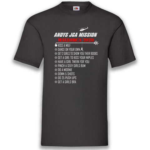 JGA Shirt Bräutigam "Mission Possible" - Junggesellenshirts.de