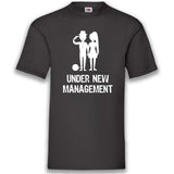 JGA Shirt Bräutigam "Under New Management" - Junggesellenshirts.de