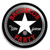 Junggesellenshirts.de Button Schwarz / 59mm JGA Buttons "Bachelor Party"