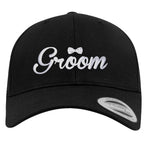 Junggesellenshirts.de Cap Schwarz JGA Cap Bräutigam "Groom" Schwarz mit Stick