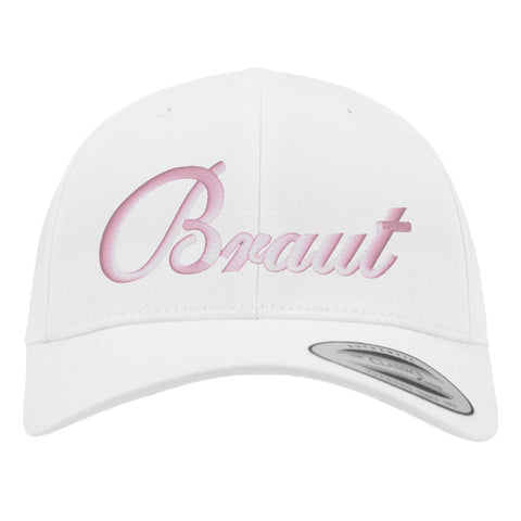 Junggesellenshirts.de Cap Weiß JGA Cap Braut "Braut" Weiß mit Stick