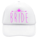 Junggesellenshirts.de Cap Weiß JGA Cap Braut "Bride" Weiß