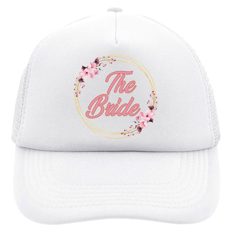 Junggesellenshirts.de Cap Weiß JGA Cap "The Bride" Weiß