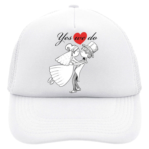 Junggesellenshirts.de Cap Weiß JGA Cap "Yes We Do" Weiß