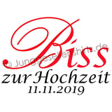 Junggesellenshirts.de Damenshirt JGA Shirt Braut "Biss Zur Hochzeit"