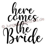 Junggesellenshirts.de Damenshirt JGA Shirt Braut "Here Comes The Bride"