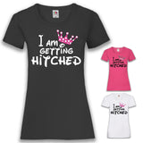 Junggesellenshirts.de Damenshirt JGA Shirt Braut "I Am Getting Hitched"