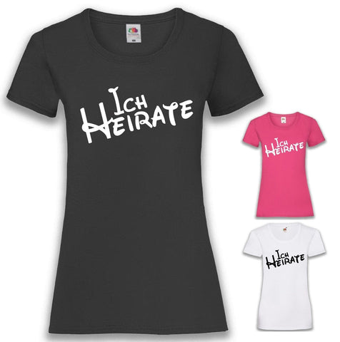 Junggesellenshirts.de Damenshirt JGA Shirt Braut "Ich Heirate" Basic Variante