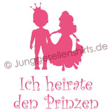 Junggesellenshirts.de Damenshirt JGA Shirt Braut "Ich Heirate Den Prinzen"