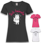 Junggesellenshirts.de Damenshirt JGA Shirt Braut "Ich Heirate" Unicorn