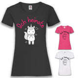 Junggesellenshirts.de Damenshirt JGA Shirt Braut "Ich Heirate" Unicorn