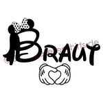 Junggesellenshirts.de Damenshirt JGA Shirt Braut "Minnie"