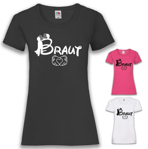 Junggesellenshirts.de Damenshirt JGA Shirt Braut "Minnie"